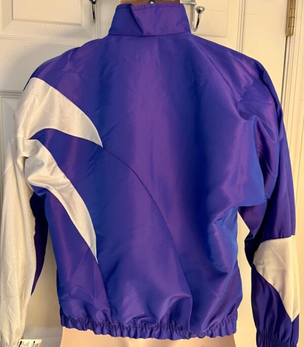 GK WARM UP CHILD LARGE PURPLE IRIDESCENT WHITE SPARKLE GYMNAST SKATE JACKET Sz L - Image 2