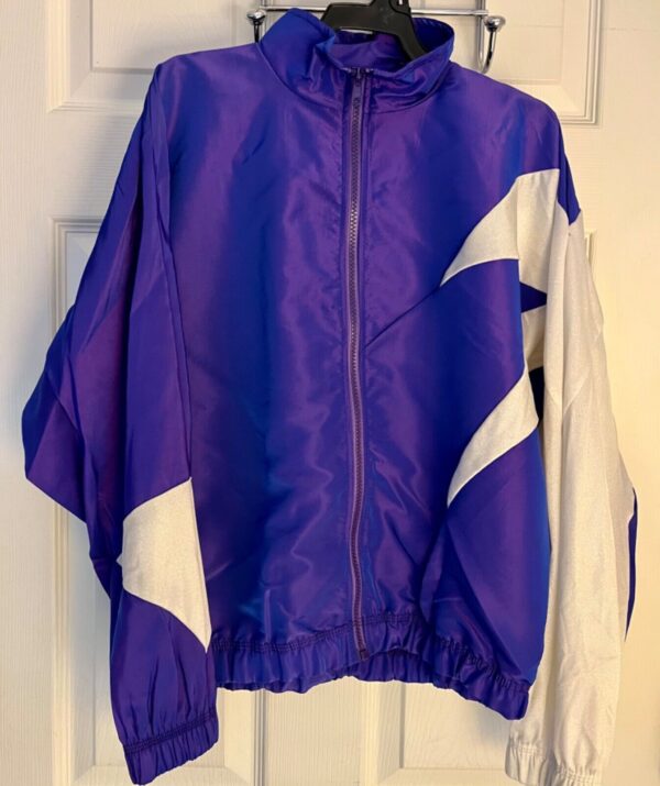 GK WARM UP CHILD LARGE PURPLE IRIDESCENT WHITE SPARKLE GYMNAST SKATE JACKET Sz L - Image 4