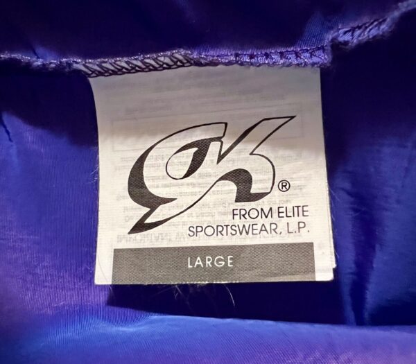 GK WARM UP CHILD LARGE PURPLE IRIDESCENT WHITE SPARKLE GYMNAST SKATE JACKET Sz L - Image 8