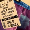 GK DANCE BALLET WRAP SKIRT CHILD X-SMALL TYE-DYE CHIFFON BLUE VELVET TIE Sz XS - Image 4