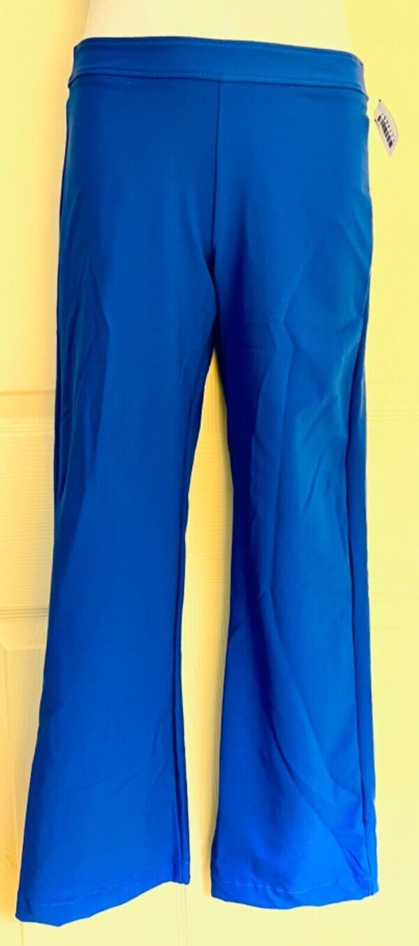 GK DANCE UNISEX CHILD MEDIUM ROYAL MICROFIBER NYLON/SPANDEX JAZZ PANTS SZ CM NWT