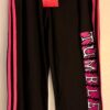 GK TUMBLE CAPRI PANTS SIZE LADIES MEDIUM COTTON/SPANDEX PINK TRIM BLACK AM NWT!