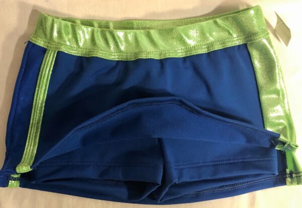 CHEER GK CHILD SMALL ROYAL NYLON/SPANDEX LIME MYSTIQUE CHEER SKIRT Sz CS NWT! - Image 5