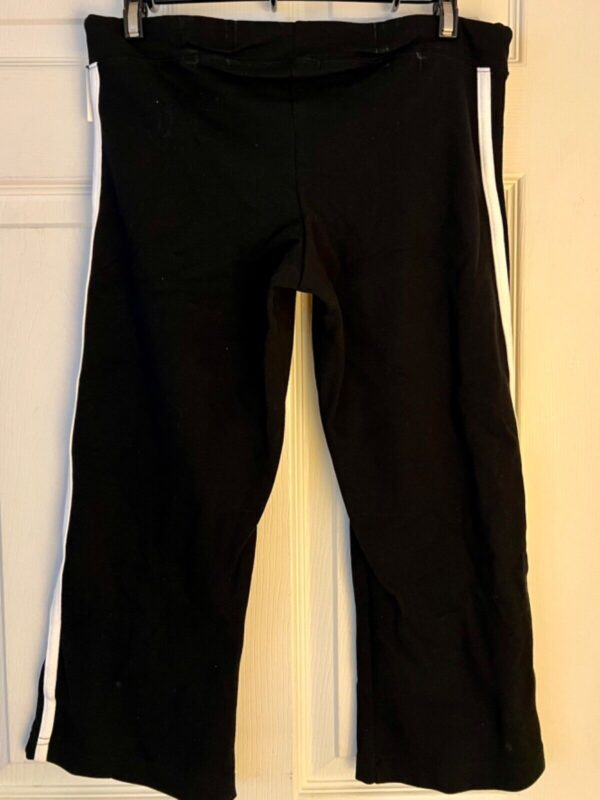 GK "TUMBLE" CAPRI PANTS SIZE LADIES MEDIUM COTTON/SPANDEX BLACK WHITE TRIM SZ M - Image 5