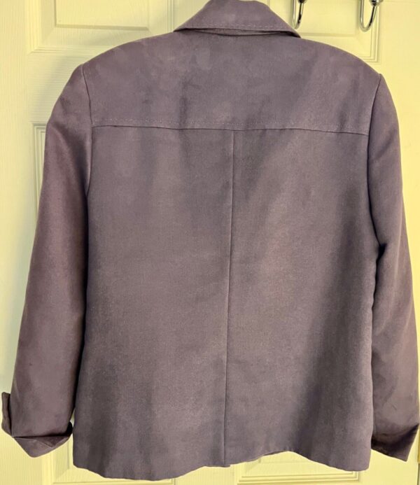 KORET WOMENS SIZE PETITE 6 PURPLE SUEDE FINISH BUTTON UP JACKET Sz 6P EUC! - Image 4