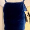 GK DANCE JAZZ TOP GIRLS SMALL BLUE VELVET FOIL CRISSCROSS STRAPS CAMISOLE SZ S