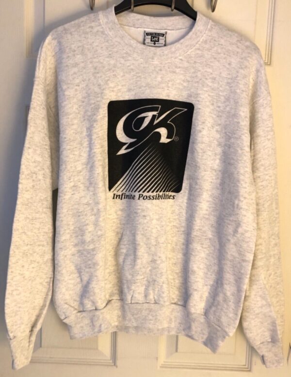 LEES GK SWEATSHIRT PRINT ADULT LARGE HEATHER GRAY CREW NECK PULLOVER Sz AL NWT!