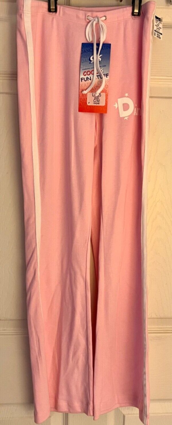 GK 'DANCE' GRAPHIC GIRLS MEDIUM PINK 100% COTTON LOUNGE ATHLETIC PANTS Sz CM - Image 4