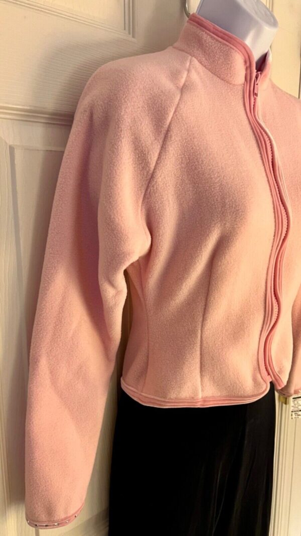 GK ICE DANCE FIGURE SKATE ADULT X-SMALL PINK FLEECE VELVET ZIP JACKET SZ XS - Image 3