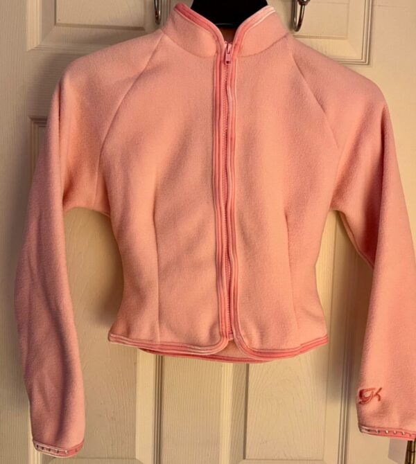 GK ICE DANCE FIGURE SKATE ADULT X-SMALL PINK FLEECE VELVET ZIP JACKET SZ XS - Image 6