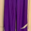 GK PURPLE BRUSHED TRICOT ADULT SMALL FOIL JA GYMNASTS CHEER WARM UP PANTS Sz S - Image 3