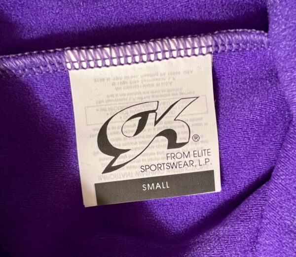 GK PURPLE BRUSHED TRICOT ADULT SMALL FOIL JA GYMNASTS CHEER WARM UP PANTS Sz S - Image 9