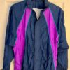 GK WARM UP ADULT LARGE CRINKLE NYLON NAVY PURPLE GREEN GYMNAST SPORT JACKET SZ L