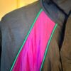 GK WARM UP ADULT LARGE CRINKLE NYLON NAVY PURPLE GREEN GYMNAST SPORT JACKET SZ L - Image 3