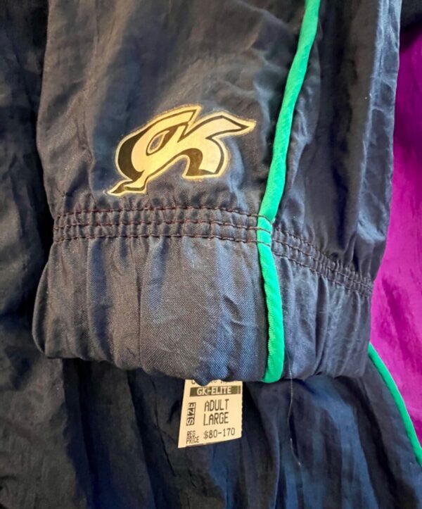 GK WARM UP ADULT LARGE CRINKLE NYLON NAVY PURPLE GREEN GYMNAST SPORT JACKET SZ L - Image 5