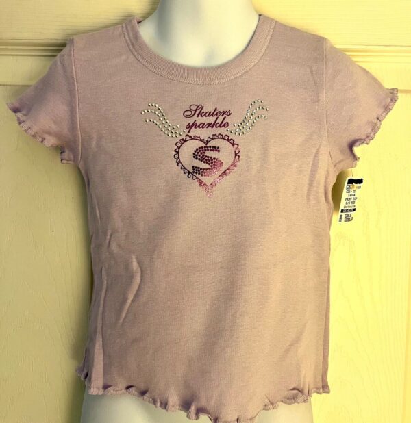 GK 'SKATERS SPARKLE' GRAPHIC STUDS CHILD 4-TODDLER PURPLE SSLV COTTON TEE TOP 4T