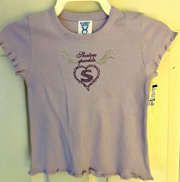 GK 'SKATERS SPARKLE' GRAPHIC STUDS CHILD 4-TODDLER PURPLE SSLV COTTON TEE TOP 4T - Image 4