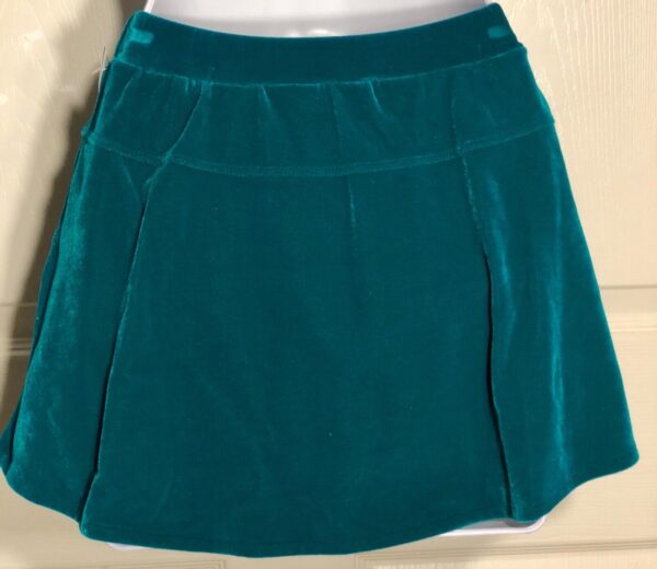 GK ICE SKATE SKIRT ADULT SMALL GREEN VELVET RED PLEATS PULL ON SKIRT Sz AS NWT! - Image 5