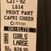 GK CHEER CAPRI PANTS SIZE GIRLS LARGE COTTON/SPANDX PINK TRIM BLACK CL NWT - Image 6