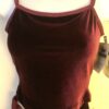GK DANCE JAZZ LADIES SMALL WINE VELVET X-BACK FOIL STRAPS CAMISOLE TOP Sz AS NWT